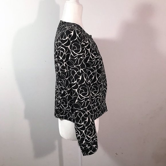 Charter Club Jacket Black White Graphic Size 4P - Picture 3 of 7
